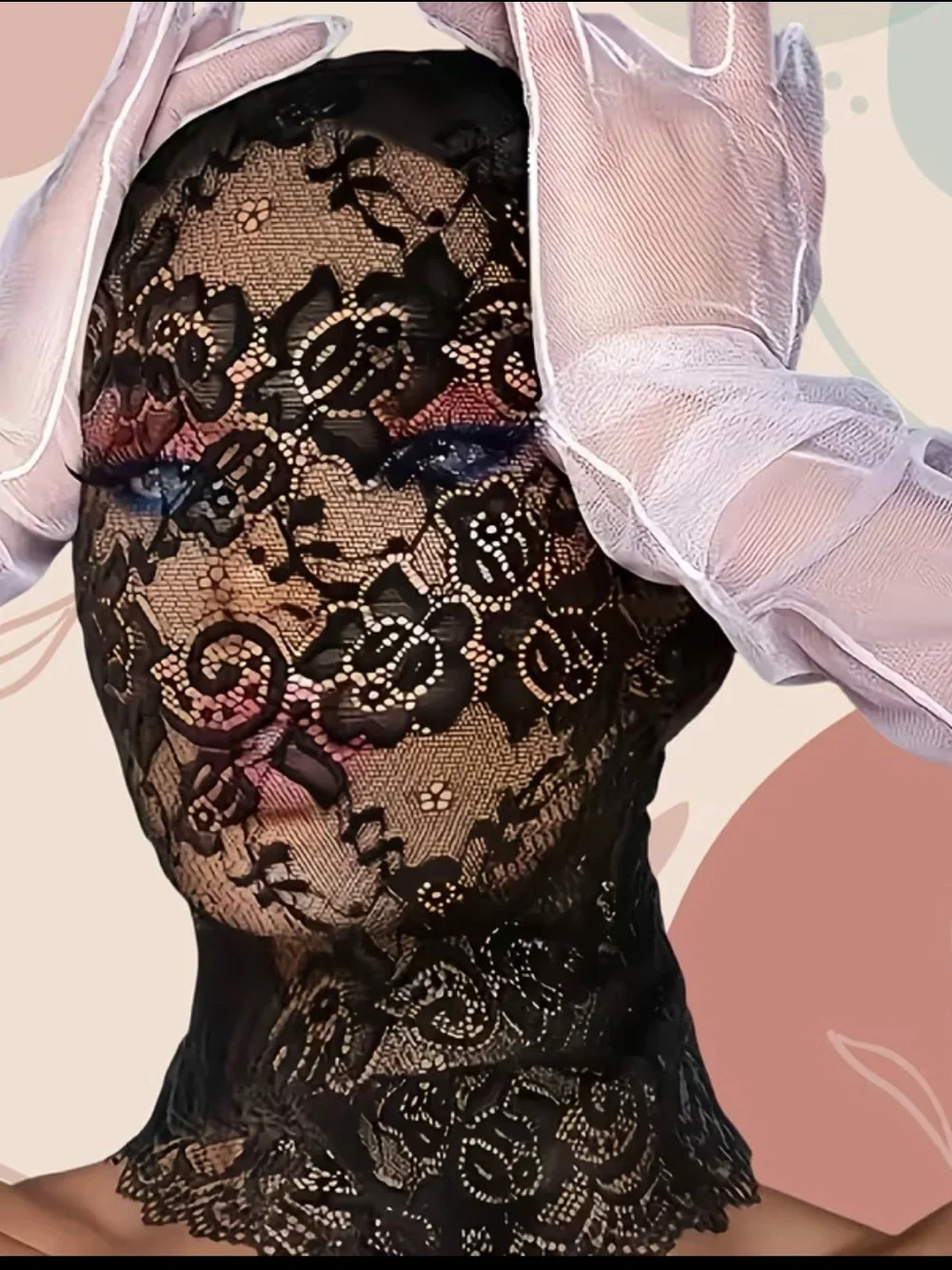 🖤HOST PICK🖤Black Floral Lace Face Mask Hood